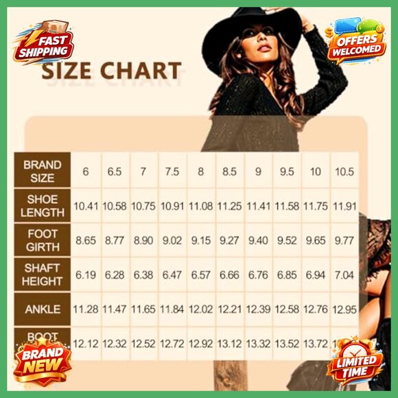 Cowboy Boots with Rhinestone Fringe Chunky Heel Pull-On Western Style - Picture 5 of 7